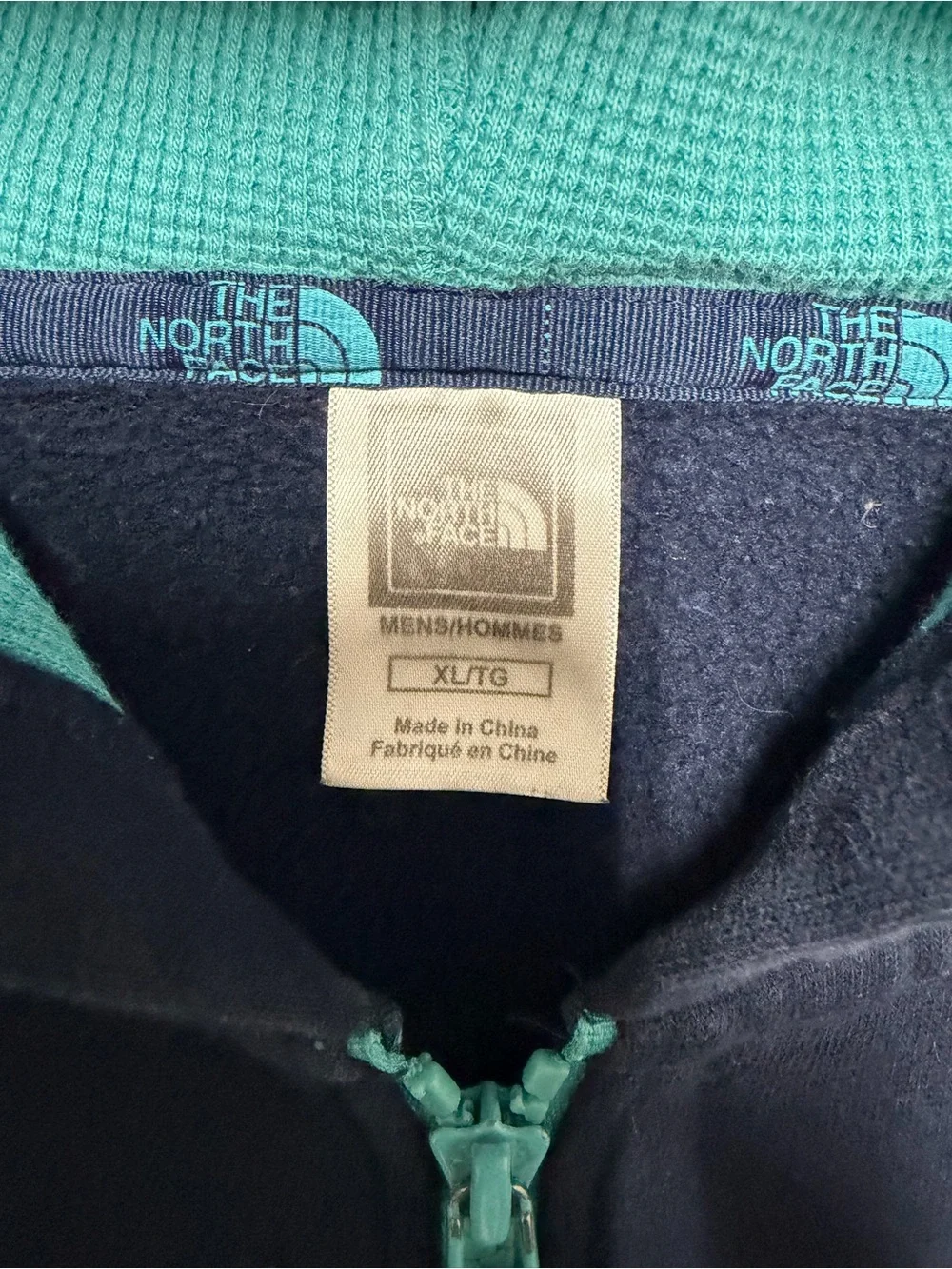 The North Face Navy & Turquoise Full-Zip Hoodie Jacket